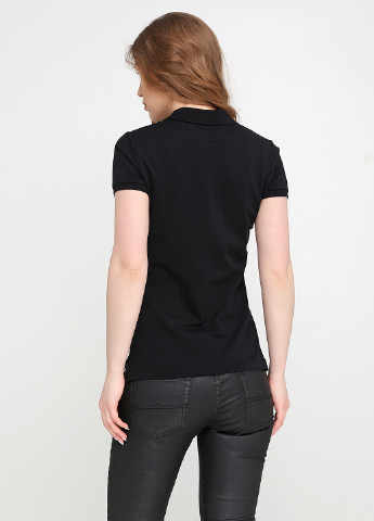 Черная женская футболка-поло Ralph Lauren однотонная