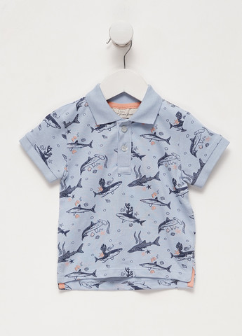 Темно-голубой детская футболка-поло для мальчика H&M морская тематика
