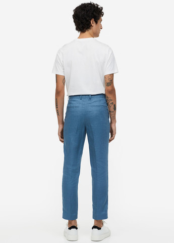 Голубые классические демисезонные прямые брюки H&M