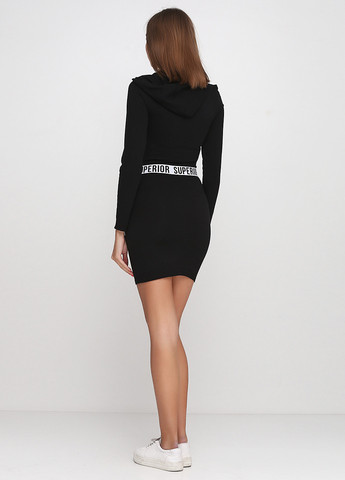 Черное кэжуал платье платье-худи H&M с надписью