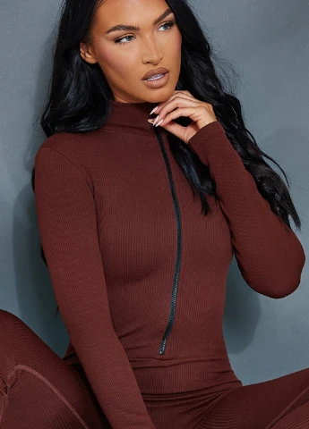Комбінезон PrettyLittleThing комбінезон-брюки однотонний темно-коричневий кежуал поліамід