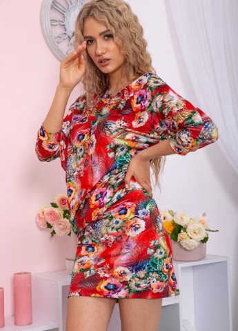 Красное кэжуал платье на одно плечо Ager с цветочным принтом