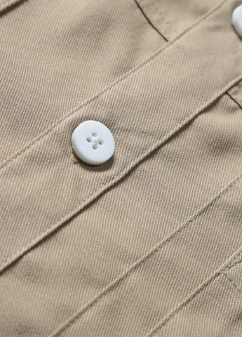 Оливковковая (хаки) классическая рубашка однотонная SHEIN