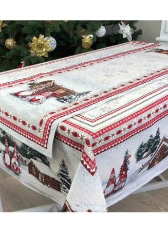 Доріжка на стіл 40х140 см Прованс новорічний білий