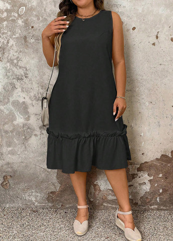 Чорна кежуал сукня а-силует SHEIN однотонна