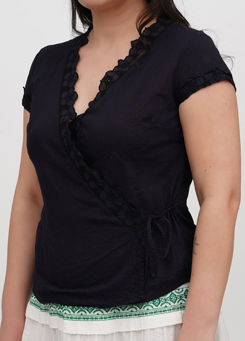 Темно-синя блуза на запах H&M