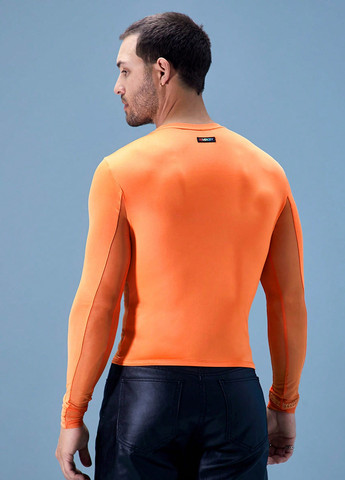 Лонгслів SHEIN однотонний помаранчевий спортивні, кежуали поліестер