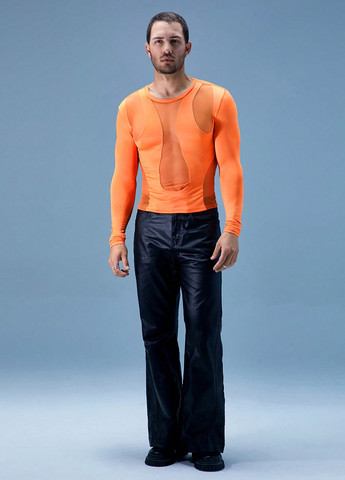 Лонгслів SHEIN однотонний помаранчевий спортивні, кежуали поліестер