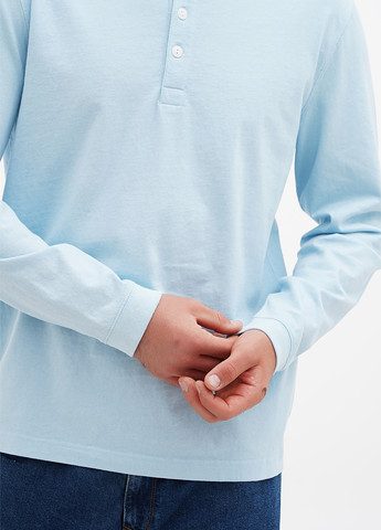 Голубой демисезонный кэжуал лонгслив J.Crew однотонный