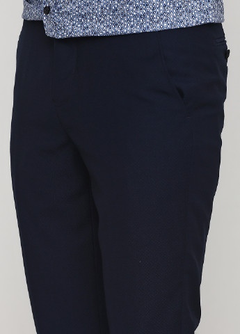 Темно-синие классические демисезонные зауженные брюки Devred