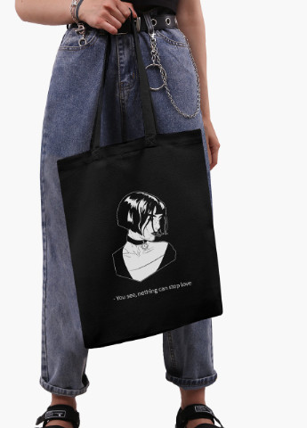 Еко сумка шоппер чорна Леон кілер (Leon) (9227-1450-BK) MobiPrint (236390012)