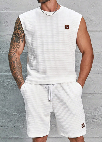 Белый летний костюм (майка, шорты) с шортами SHEIN