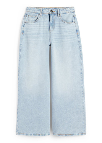 Светло-голубые демисезонные свободные джинсы C&A