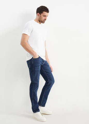 Синие демисезонные зауженные джинсы C&A