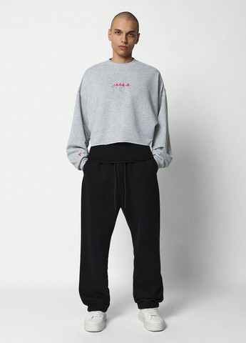 Сірий світшот SHEIN меланж без декору (331536145)