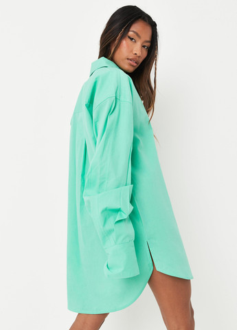 Светло-зеленое кэжуал платье рубашка Missguided однотонное