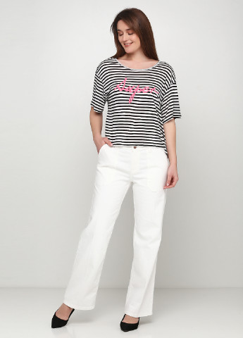 Белые демисезонные прямые джинсы H&M
