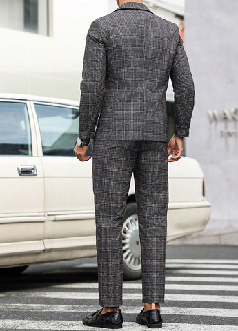 Темно-сірий демісезонний костюм (піджак, штани) брючний SHEIN