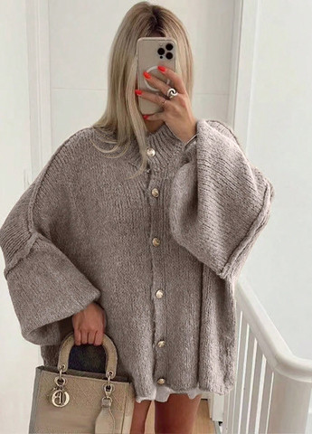 Темно-бежевый демисезонный кардиган SHEIN