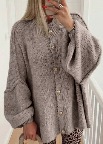 Темно-бежевый демисезонный кардиган SHEIN