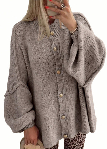 Темно-бежевый демисезонный кардиган SHEIN