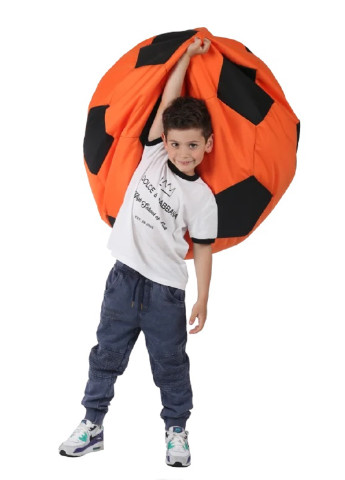 Бескаркасное кресло мешок мяч футбольный 100х100 см (31243-Нов) Оранжевый с черным Francesco Marconi (251157599)