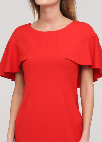 Красное кэжуал платье футляр Olga Shyrai for PUBLIC&PRIVATE однотонное