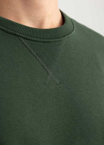 Зелений світшот DeFacto однотонний без декору (299028387)