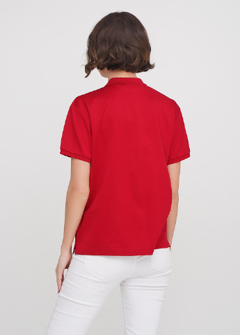 Бордовая женская футболка-поло Ralph Lauren однотонная