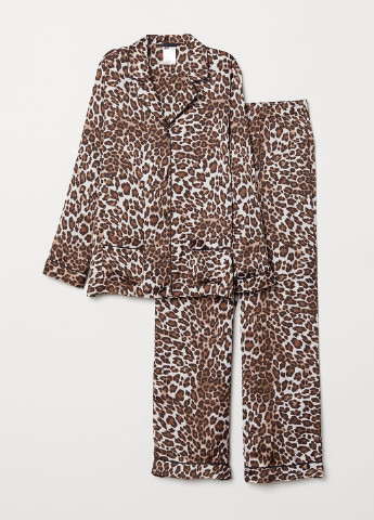 Коричневая всесезон пижама (блуза, брюки) H&M