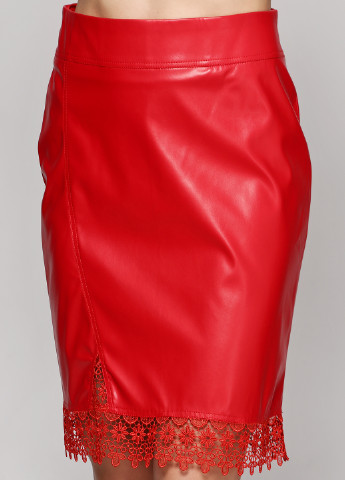 Красная кэжуал однотонная юбка Alvina с высокой талией