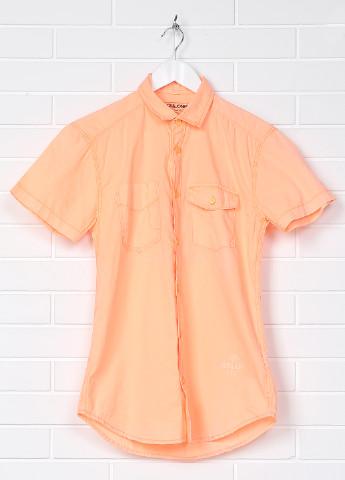 Персиковая кэжуал рубашка однотонная Jack & Jones