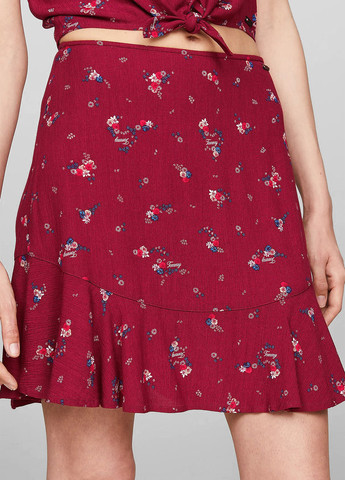 Красная кэжуал цветочной расцветки юбка Tommy Jeans а-силуэта (трапеция)