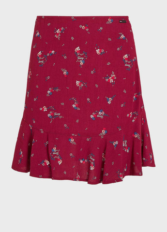 Красная кэжуал цветочной расцветки юбка Tommy Jeans а-силуэта (трапеция)