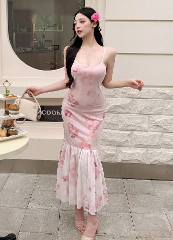Рожева кежуал сукня силуетна SHEIN з абстрактним візерунком
