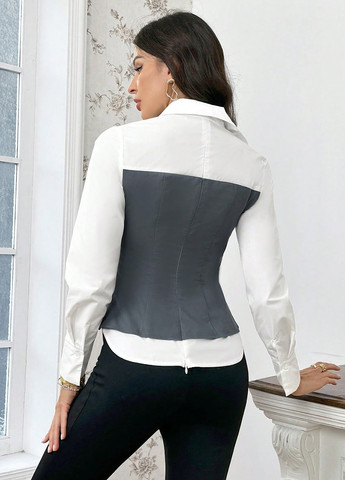 Комбинированная блуза SHEIN