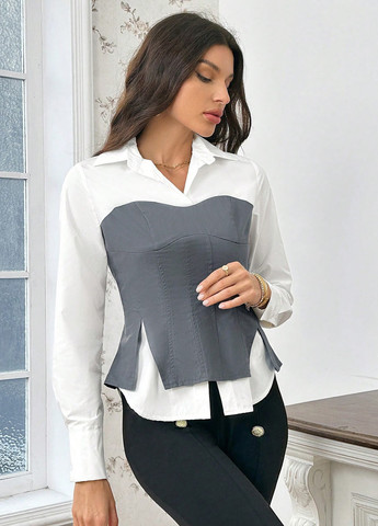 Комбинированная блуза SHEIN