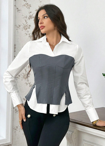 Комбинированная блуза SHEIN