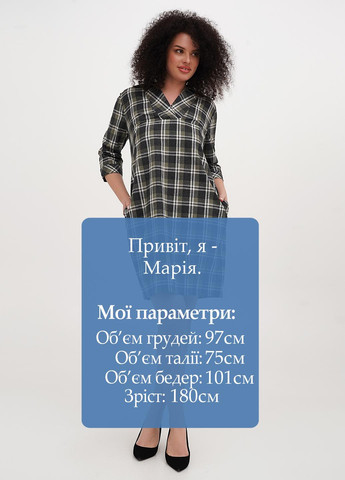 Оливкова (хакі) кежуал сукня Imperial в клітинку