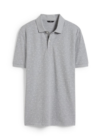 Серая футболка-поло для мужчин C&A меланжевая