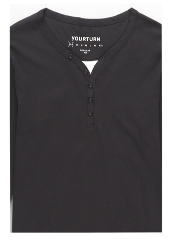 Черный демисезонный кэжуал лонгслив Yourturn однотонный