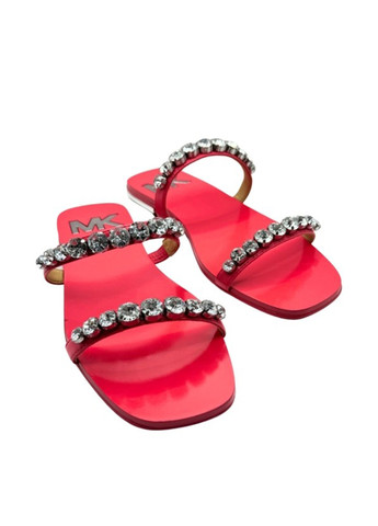 Розовые шлепанцы Michael Kors с камнями