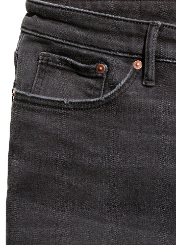 Шорти H&M однотонні темно-сірі джинсові бавовна