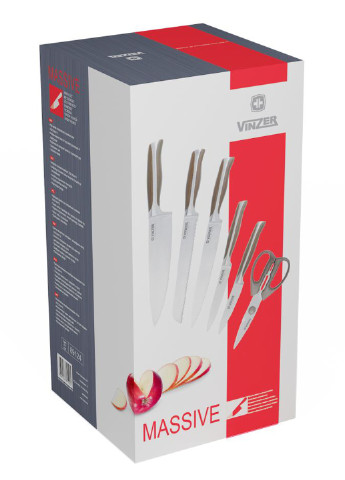 Набір ножів з 7 пр. Massive (50124) Vinzer сірий,