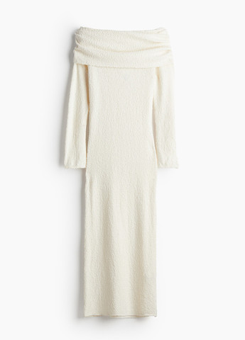 Кремовое кэжуал платье H&M однотонное