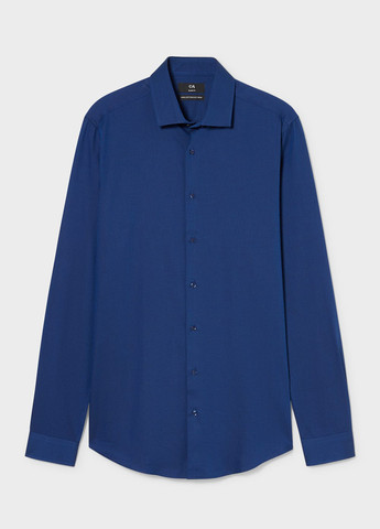 Синяя кэжуал рубашка однотонная C&A