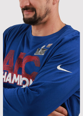 Синий демисезонный кэжуал лонгслив Nike с надписями