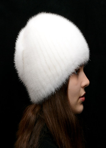 Женская шапка из вязаной норки Меховой Стиль листок (208690001)