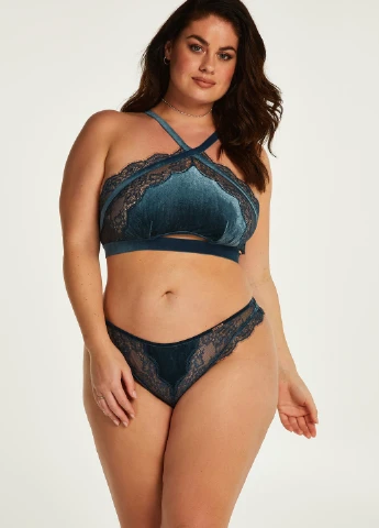 Зелёный топ бюстгальтер Hunkemoller без косточек полиэстер