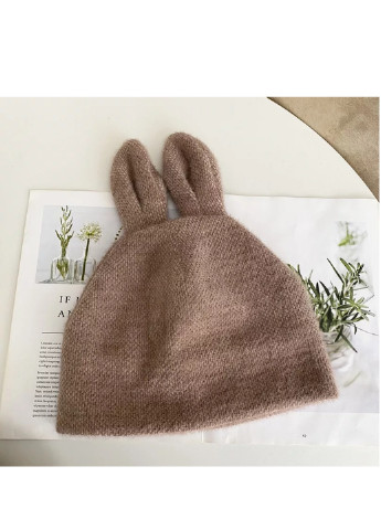 Заяц (Кролик) с ушками унисекс Бежевый Brend шапка (252728328)